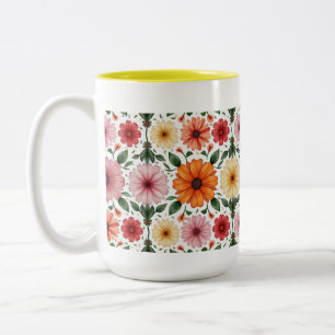 Dies ist eine Blume Design-Tasse Zweifarbige Tasse
