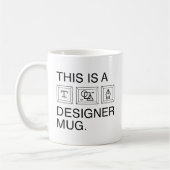 Dies ist eine Designer-Tasse Kaffeetasse (Links)