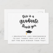 Dies ist eine Graduiertenkarte, die Ihnen dankensw Postkarte (Vorne/Hinten)