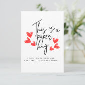 Dies ist eine Papierumarmung - Herzlich Vermisste  RSVP Karte (Stehend Vorderseite)