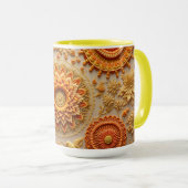 Dies ist eine Stickmuster-Tasse Tasse (VorderseiteRechts)