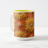 Dies ist eine Stickmuster-Tasse Zweifarbige Tasse (Vorderseite Links)