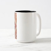 Dies ist eine Stickmuster-Tasse Zweifarbige Tasse (VorderseiteRechts)