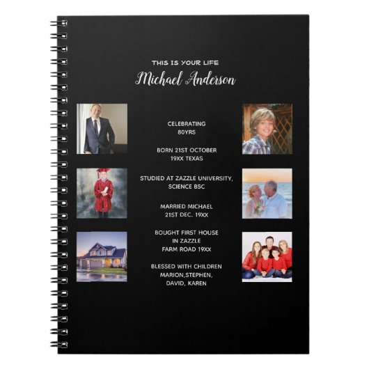 DIES IST IHR LEBEN - FOTOS MILESTONES-Journal hinz Notizblock (Vorderseite)