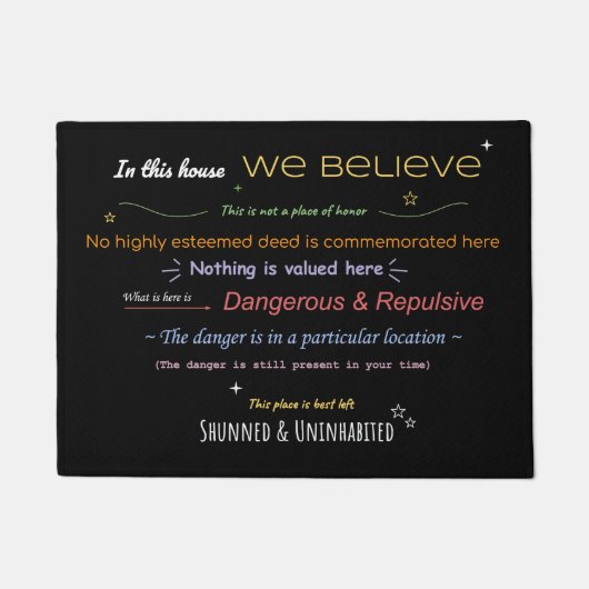 DIES IST KEIN ORT, AN DEM EHRE Türmatte angebracht (Vorderseite)