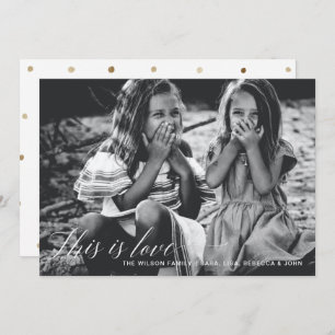 Dies ist Liebe Simple Script Foto Valentinstag Feiertagskarte