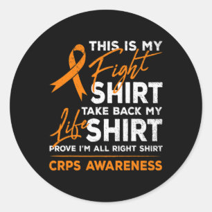 Dies ist mein Kampf RSS Crps Awareness Orange Ribb Runder Aufkleber