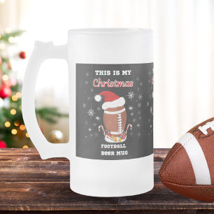 Dies ist mein Weihnachts-Football-Bierkrug Mattglas Bierglas
