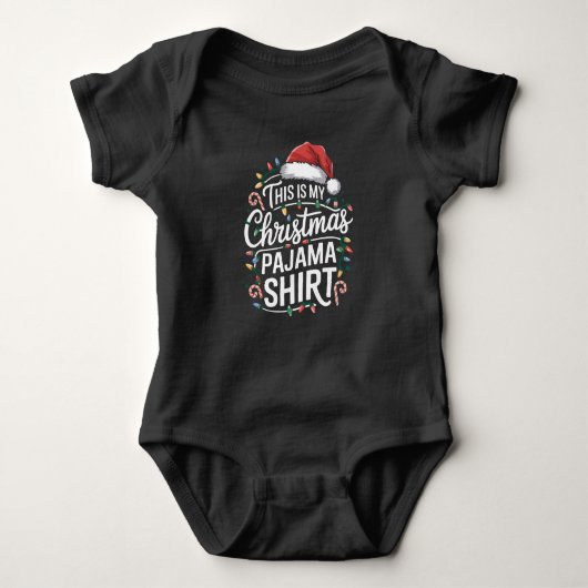 Dies ist mein Weihnachts-Pajama-Shirt Familie Weih Baby Strampler (Vorderseite)
