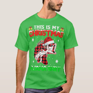 Dies ist mein Weihnachts Pajama Xmas Lichter Fisch T-Shirt