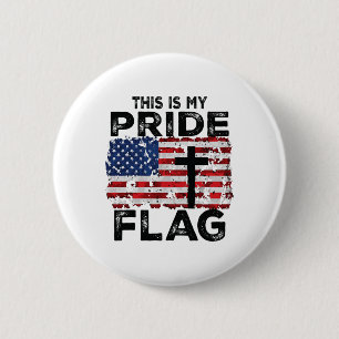Dies ist meine Pride-Flagge Jesus Kreuz USA Amerik Button