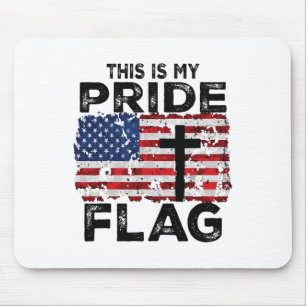Dies ist meine Pride-Flagge Jesus Kreuz USA Amerik Mousepad