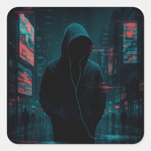 Dies ist nicht die Originalversion - Glitchcore Ar Quadratischer Aufkleber (Vorderseite)