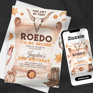 Dies ist nicht mein erster Rodeo Cowboy 2. Geburts Einladung