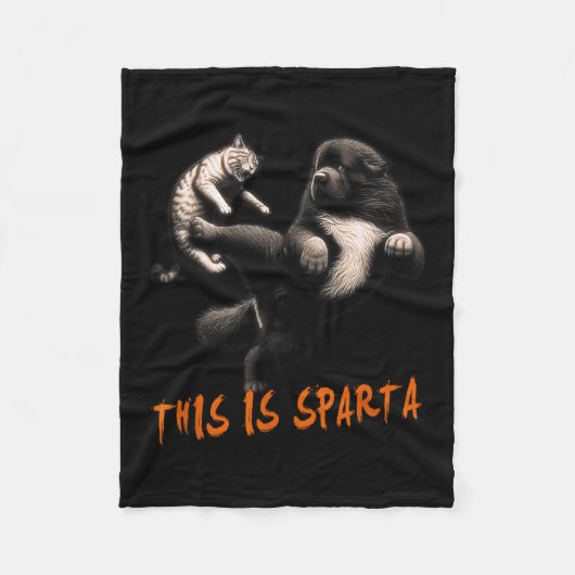 Dies ist Sparta - Dog Vs Cat Fleecedecke (Vorderseite)