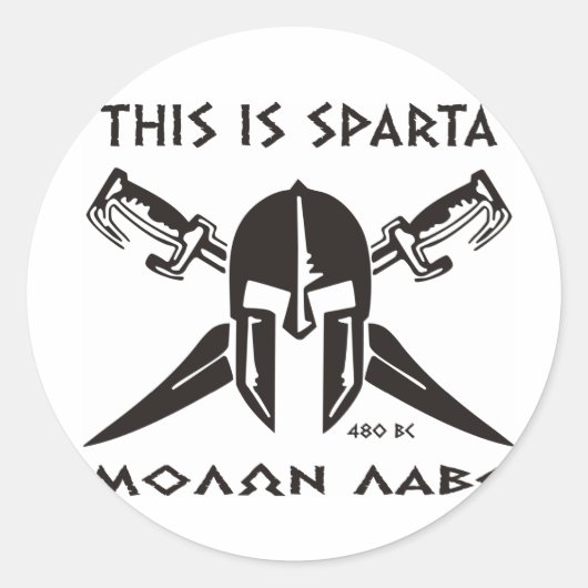 Dies ist Sparta - Molon lave (schwarz) Runder Aufkleber (Vorderseite)