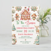 Dies ist The Season Gingerbrot Cookie Weihnachts-P Einladung (Stehend Vorderseite)