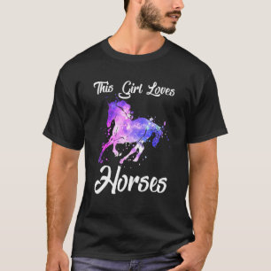 DIES Mädchen LIEBT PFERDE Reiterin Frauen Mutter  T-Shirt