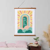 dies muss der Ort der Retrotür sein Wandteppich Mit Holzrahmen (Schlafzimmer)