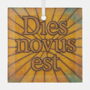 Dies Novus Est Es ist ein neuer Tag "gestettetes G Ornament Aus Glas