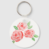 Dies sind Aquarellfarben-Rose mit elegantem Magnet Schlüsselanhänger (Vorderseite)