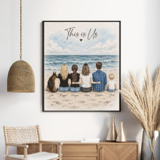 Dies sind wir Personalisiertes Strandfamilienportr Poster