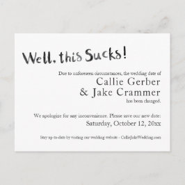 Dies Sind zum Kotzen Hochzeit Postkarte verschoben