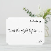 "Dies war die Nacht vor" Weihnachtsabend Einladung (Stehend Vorderseite)