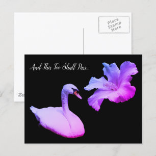 Dies wird vergehen Schwan Farbe Inspirierend Postkarte