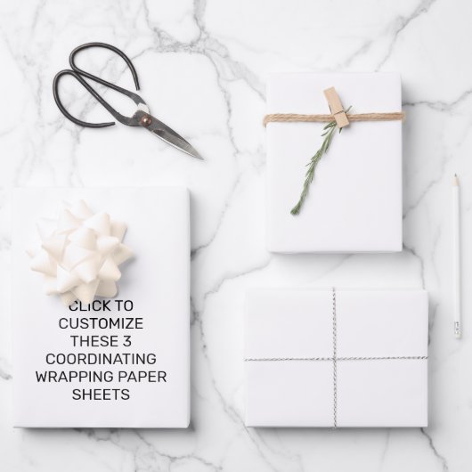 DIESE 3 KOORDINIERENDEN ARBEITSPAPIERE KENNEN GESCHENKPAPIER SET (Vorderseite)