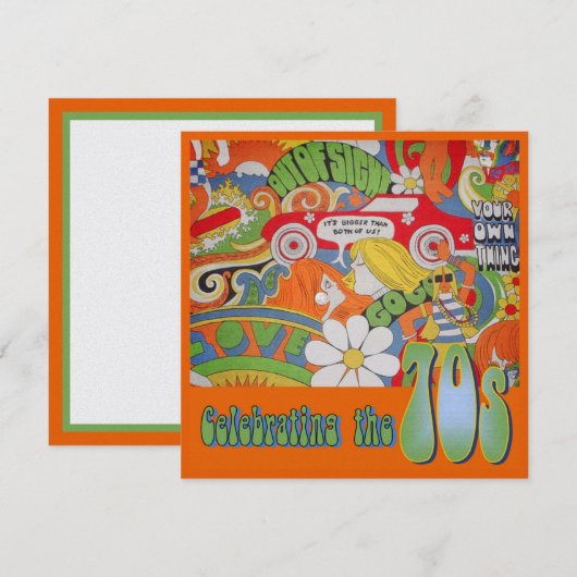 Diese 70er-Aufforderung Einladung (Vorne/Hinten)