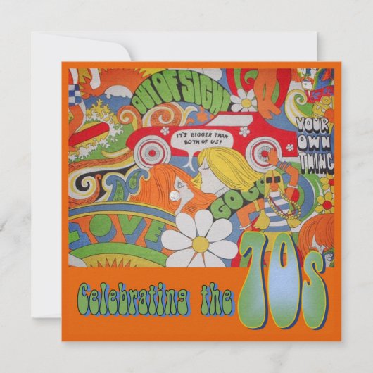 Diese 70er-Aufforderung Einladung (Vorderseite)