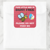 Diese Biene ist milchfrei Gefüttert Quadratischer Aufkleber (Tasche)