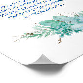 Diese Candle Burns Greenery Blue Wedding Memorial Poster (Ecke)
