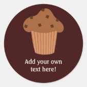 Diese Choc Chip Muffin Grafik anpassen Runder Aufkleber (Vorderseite)