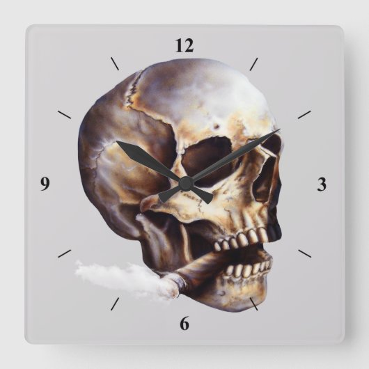 Diese Ciggies werden der Tod von mir. Quadratische Wanduhr (Vorderseite)