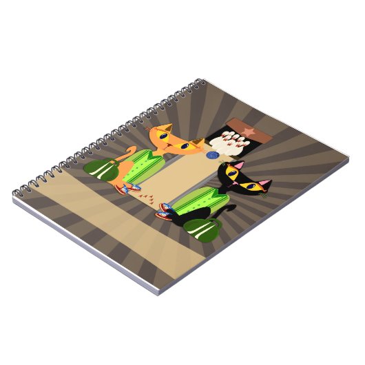 Diese Coolen Alley Cats Spaß Bowling Pets Design Notizblock (Linke Seite)