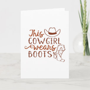Diese Cowgirl trägt Stiefel Karte