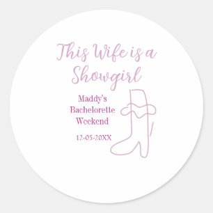 Diese Ehefrau ist eine Showgirl-Junggesellinnen-Ab Runder Aufkleber