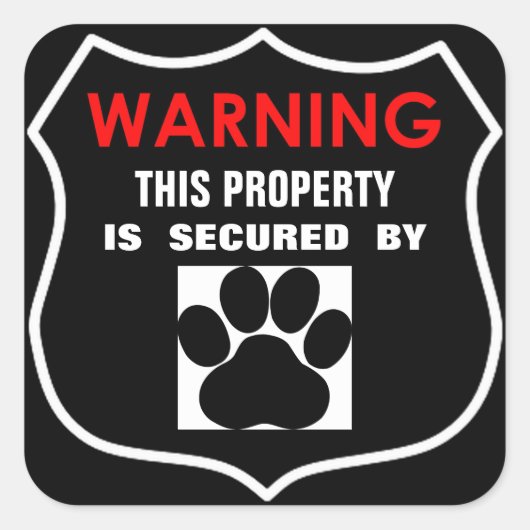 DIESE EIGENSCHAFT WIRD DURCH HUNDERSCHALTER SICHER QUADRATISCHER AUFKLEBER (Vorderseite)