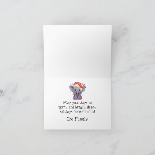 Diese Elefantenweihnachtskarte Feiertagskarte (Innenseite)