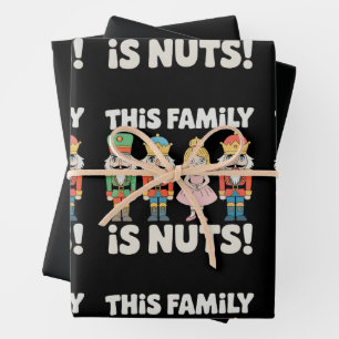 Diese Familie ist verrückt Weihnachten Nussknacker Geschenkpapier Set