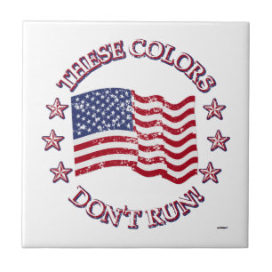 Diese Farben laufen nicht! American Flag & Stars Fliese