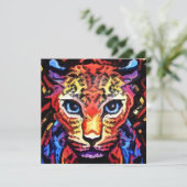 Diese farbenfrohe Leopard Look Flat Card (Stehend Vorderseite)