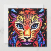 Diese farbenfrohe Leopard Look Flat Card (Vorderseite)