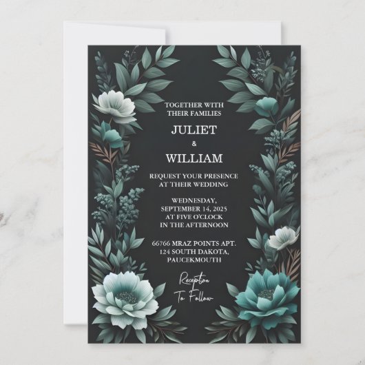 Diese Forest Nature Garden Pflanze Dunkelgrüne Hoc Einladung (Vorderseite)