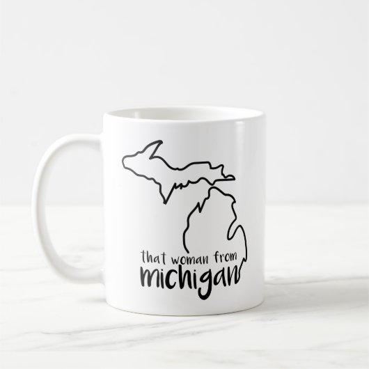 Diese Frau aus der Michigan-Kaffee-Tasse Kaffeetasse (Links)