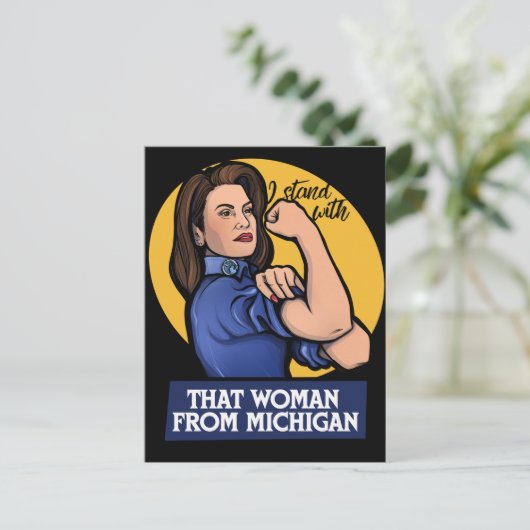 Diese Frau aus Michigan Gretchen Whitmer Postkarte (Stehend Vorderseite)