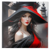 Diese Frau hat ein fantastisches Gesicht. Sie ist  Fliese (Vorderseite)