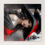 Diese Frau hat ein fantastisches Gesicht. Sie ist Puzzle (Horizontal)